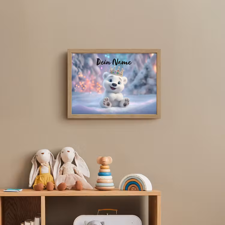 Ijsbeer - Kroon - Winter Light Box met batterij (Wandlamp kind) middel -sfeer2_kind