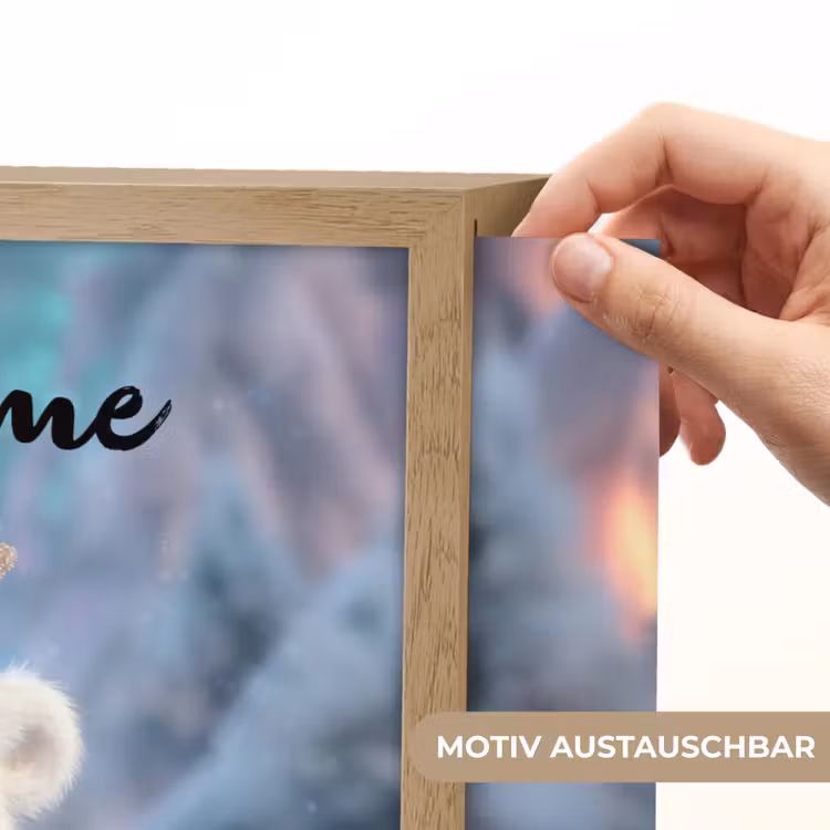 Ijsbeer - Kroon - Winter Light Box met batterij (Wandlamp kind) middel -USP_websiteprintDE