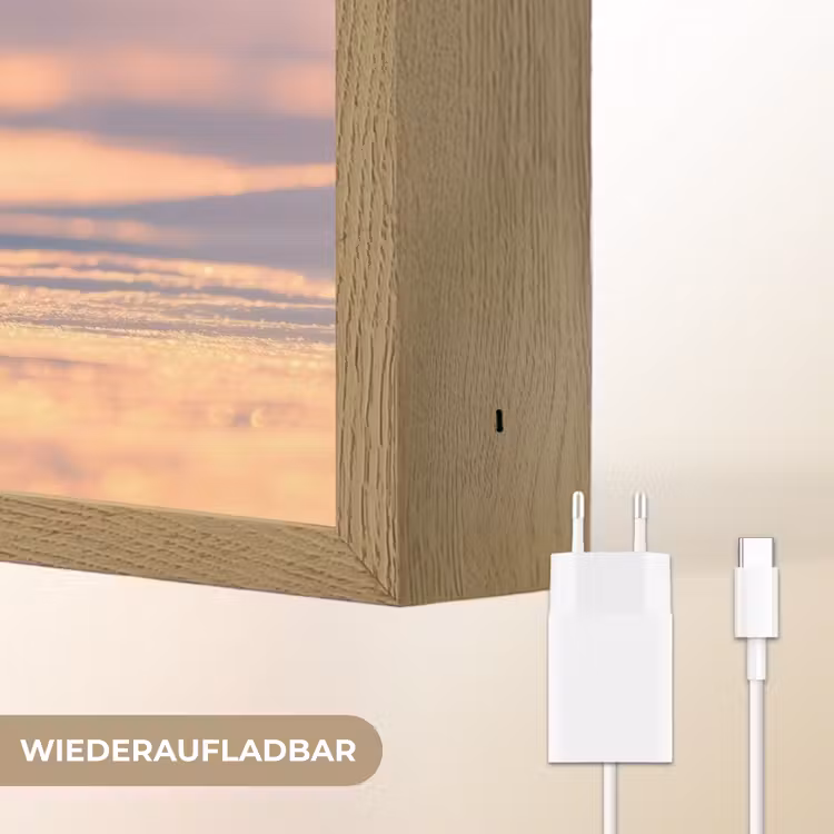 Ijsbeer - Sneeuw - Zonsopgang Light Box met batterij (Wandlamp kind) middel -USP_websiteoplaadbaarDE