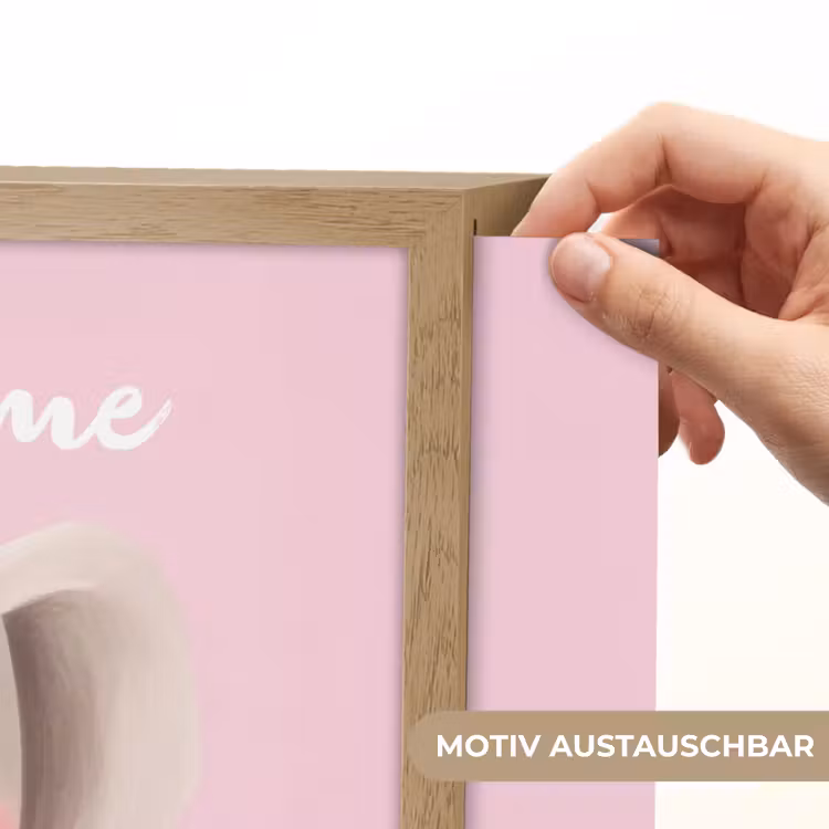 Olifant - Baby - Roze - Cartoon Light Box met batterij (Wandlamp kind) middel -USP_websiteprintDE