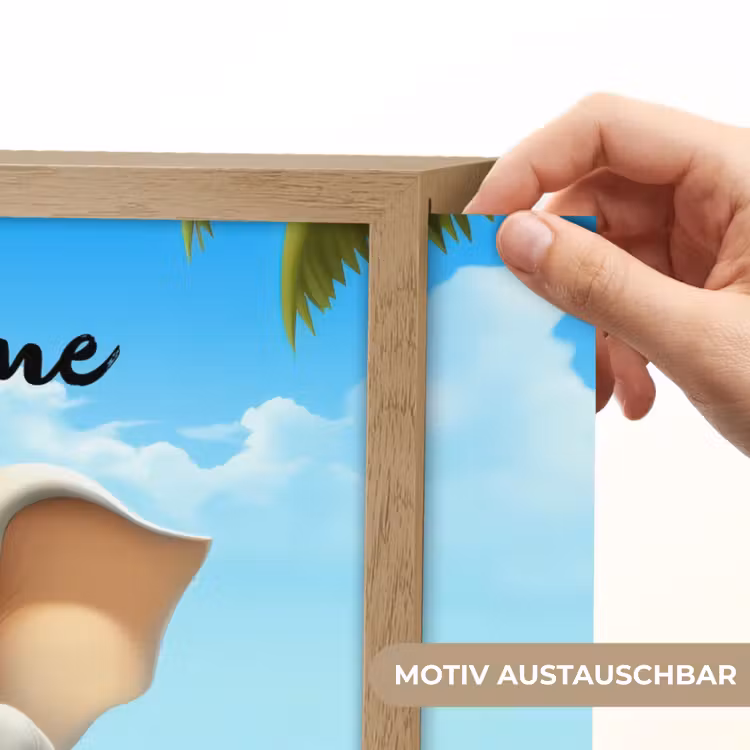 Olifant - Strand - Dieren - Meisjes - Kind Light Box met batterij (Wandlamp kind) middel -USP_websiteprintDE