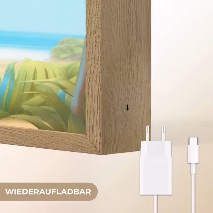 Olifant - Strand - Dieren - Meisjes - Kind Light Box met batterij (Wandlamp kind) middel -USP_websiteoplaadbaarDE