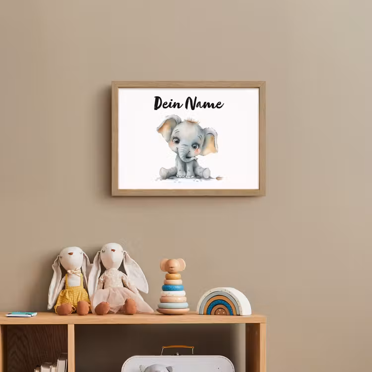 Olifant - Baby dier Light Box met batterij (Wandlamp kind) middel -sfeer2_kind
