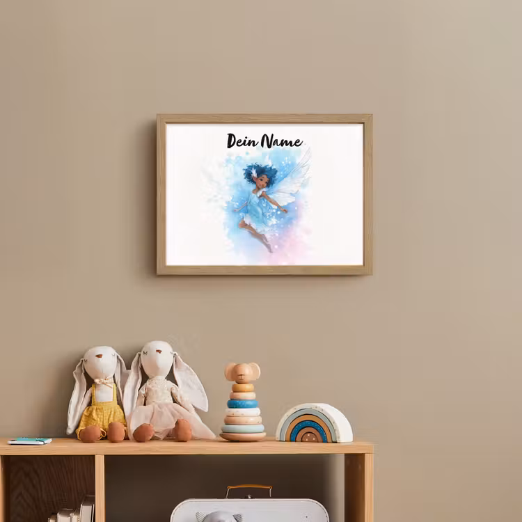 Elf - Blauw - Magie - Roze Light Box met batterij (Wandlamp kind) middel -sfeer2_kind