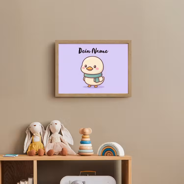 Eend - Paars - Sjaal Light Box met batterij (Wandlamp kind) middel -sfeer2_kind