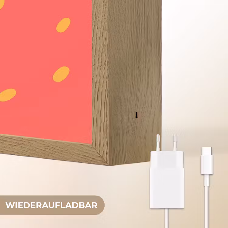 Aardbei - Gezichtje - Rood Light Box met batterij (Wandlamp kind) middel -USP_websiteoplaadbaarDE