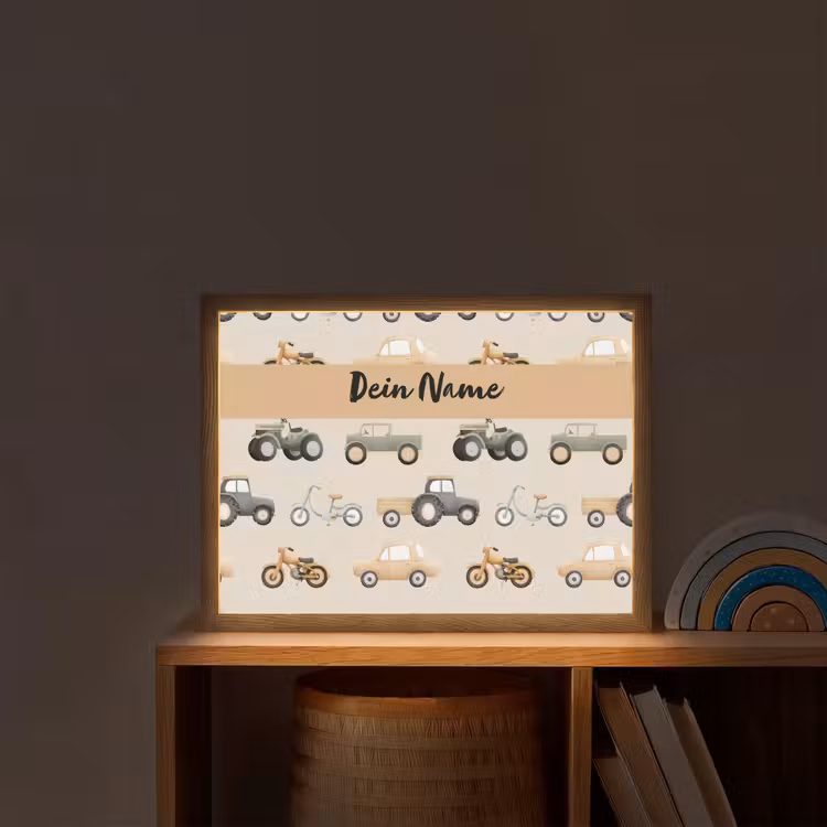 Voertuigen - Illustratie - Kleurrijk Light Box met batterij (Wandlamp kind) middel -sfeer1_kind