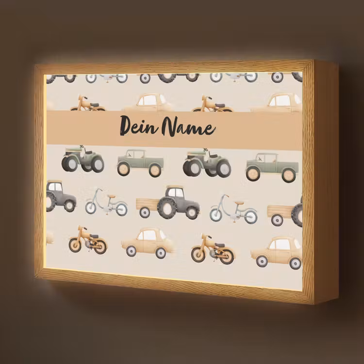 Voertuigen - Illustratie - Kleurrijk Light Box met batterij (Wandlamp kind) middel -z3d_website