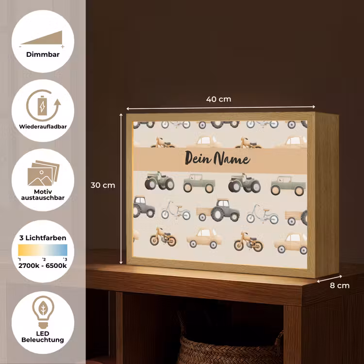 Voertuigen - Illustratie - Kleurrijk Light Box met batterij (Wandlamp kind) middel -USP_websiteoverzichtDE