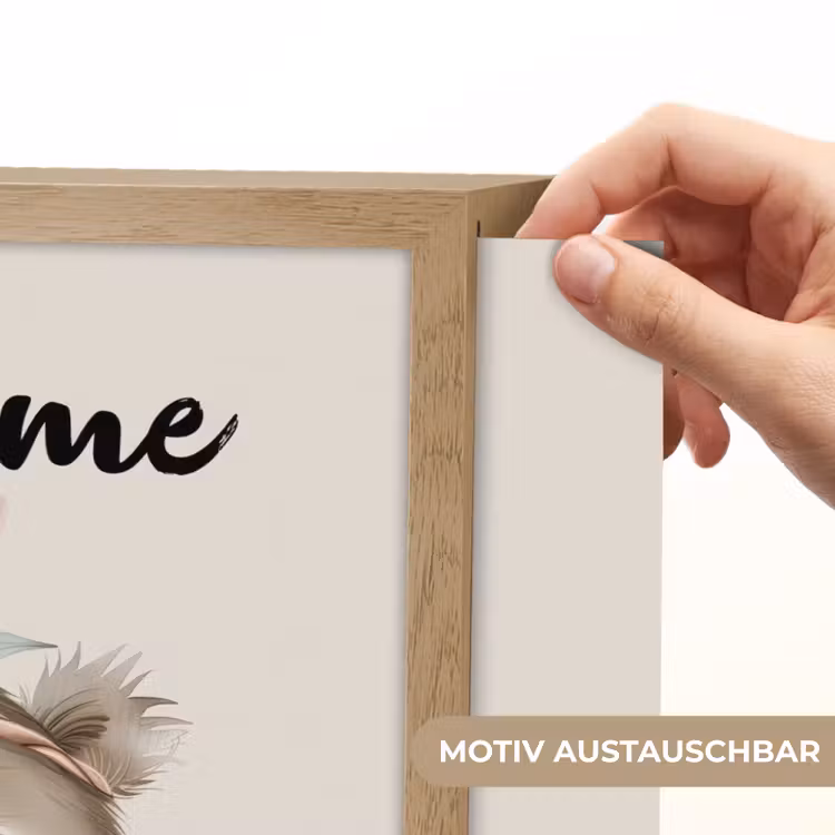 Luiaard - Dieren - Bohemian - Boho Light Box met batterij (Wandlamp kind) middel -USP_websiteprintDE