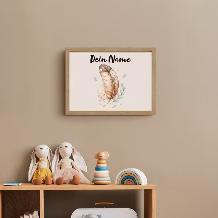 Veer - Bohemian - Boho - Pastel kleuren Light Box met batterij (Wandlamp kind) middel -sfeer2_kind