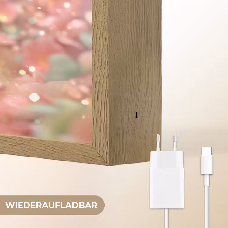 Fee - Bloemen - Roze Light Box met batterij (Wandlamp kind) middel -USP_websiteoplaadbaarDE