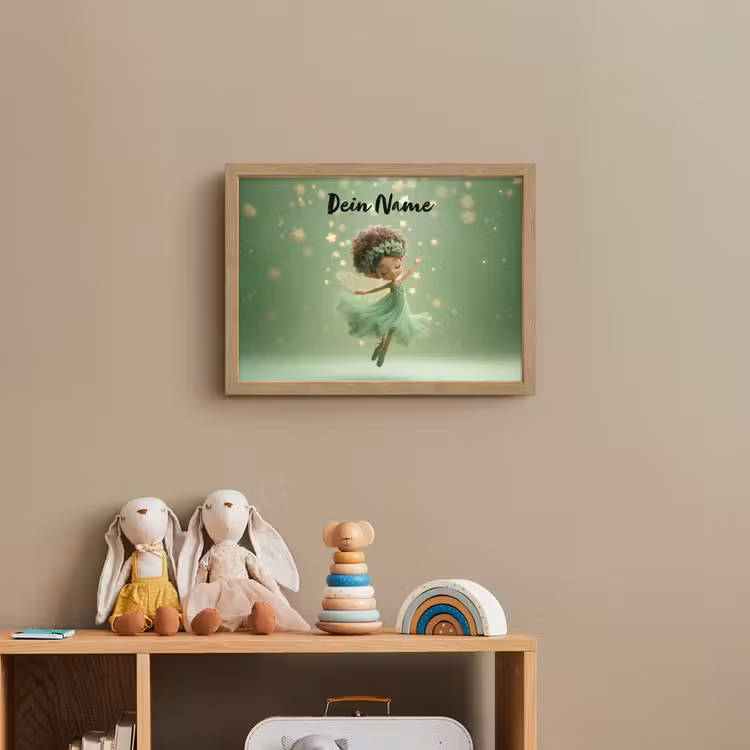 Fee - Groen - Sprookje - Sterren Light Box met batterij (Wandlamp kind) middel -sfeer2_kind