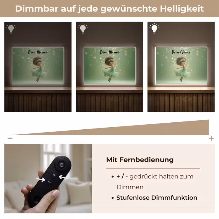 Fee - Groen - Sprookje - Sterren Light Box met batterij (Wandlamp kind) middel -USP_dimbaarDE