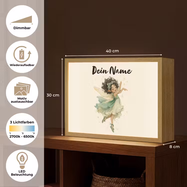 Fee - Groen - Magie Light Box met batterij (Wandlamp kind) middel -USP_websiteoverzichtDE