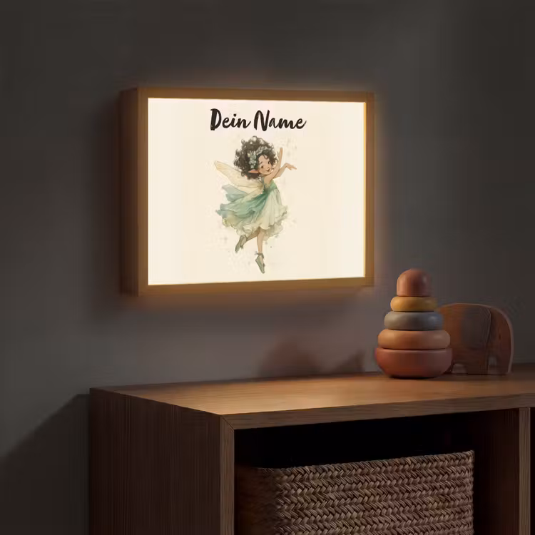 Fee - Groen - Magie Light Box met batterij (Wandlamp kind) middel -sfeer5_kind