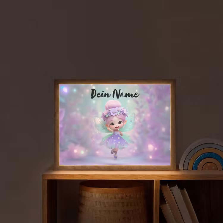 Fee - Paars - Sprookje Light Box met batterij (Wandlamp kind) middel -sfeer1_kind