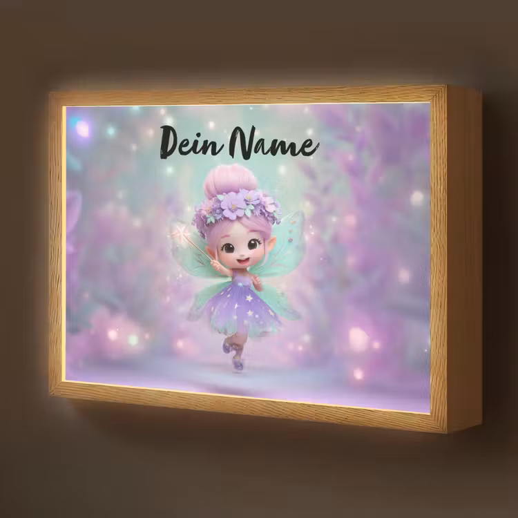 Fee - Paars - Sprookje Light Box met batterij (Wandlamp kind) middel -z3d_website