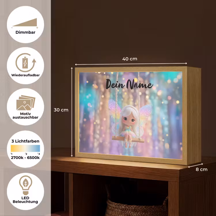 Fee - Schommel - Paars - Glinsters Light Box met batterij (Wandlamp kind) middel -USP_websiteoverzichtDE