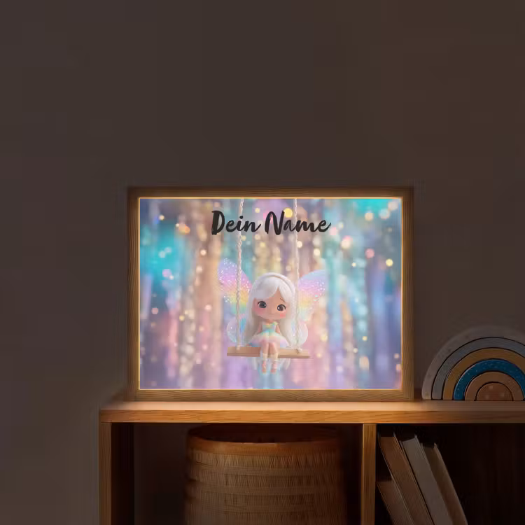 Fee - Schommel - Paars - Glinsters Light Box met batterij (Wandlamp kind) middel -sfeer1_kind