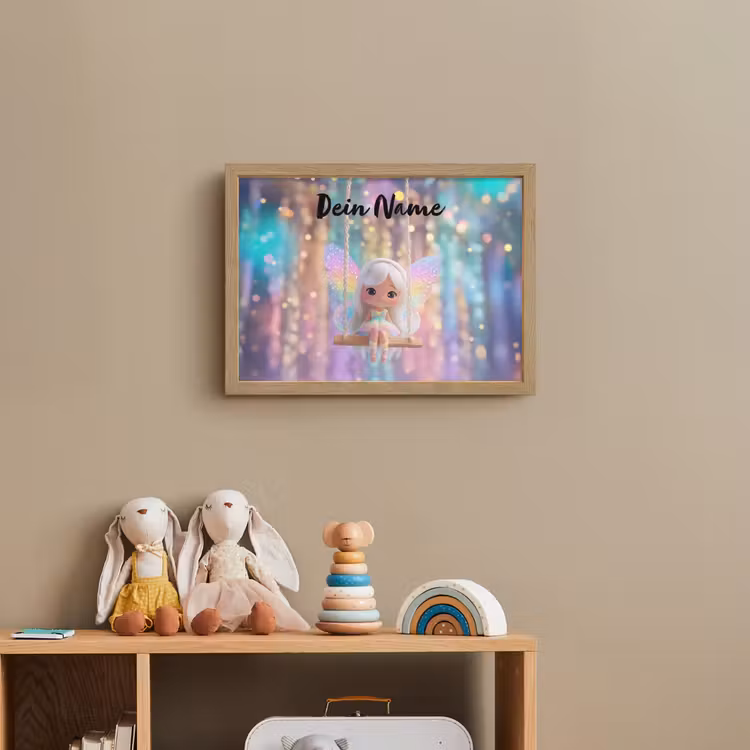 Fee - Schommel - Paars - Glinsters Light Box met batterij (Wandlamp kind) middel -sfeer2_kind