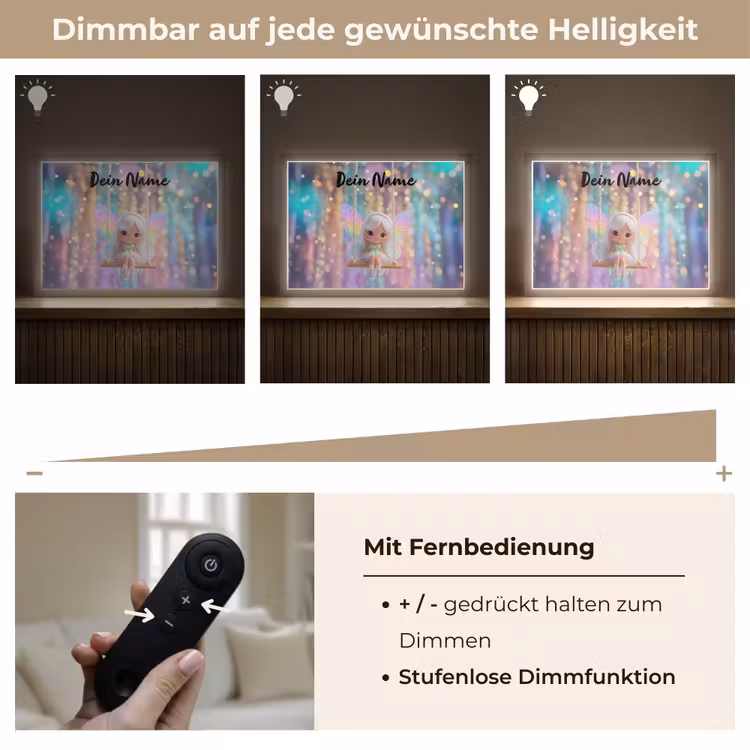 Fee - Schommel - Paars - Glinsters Light Box met batterij (Wandlamp kind) middel -USP_dimbaarDE