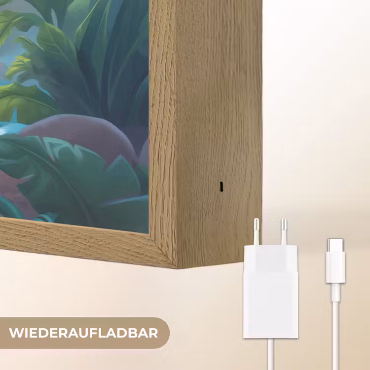 Flamingo - Dinosaurus - Strand - Kleurrijk Light Box met batterij (Wandlamp kind) middel -USP_websiteoplaadbaarDE