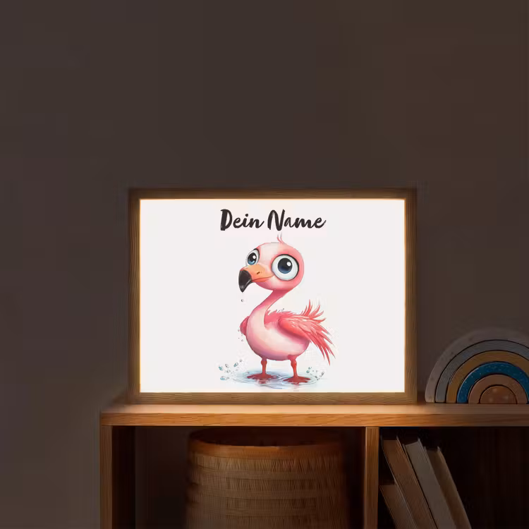 Flamingo - Roze - Water Light Box met batterij (Wandlamp kind) middel -sfeer1_kind