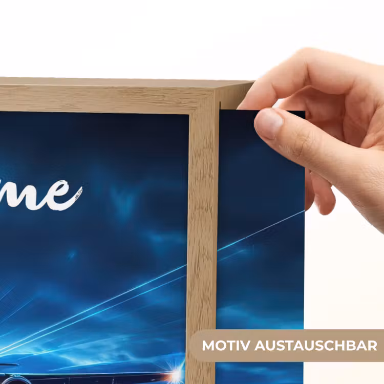 Vliegtuig - Blauw - Futuristisch Light Box met batterij (Wandlamp kind) middel -USP_websiteprintDE