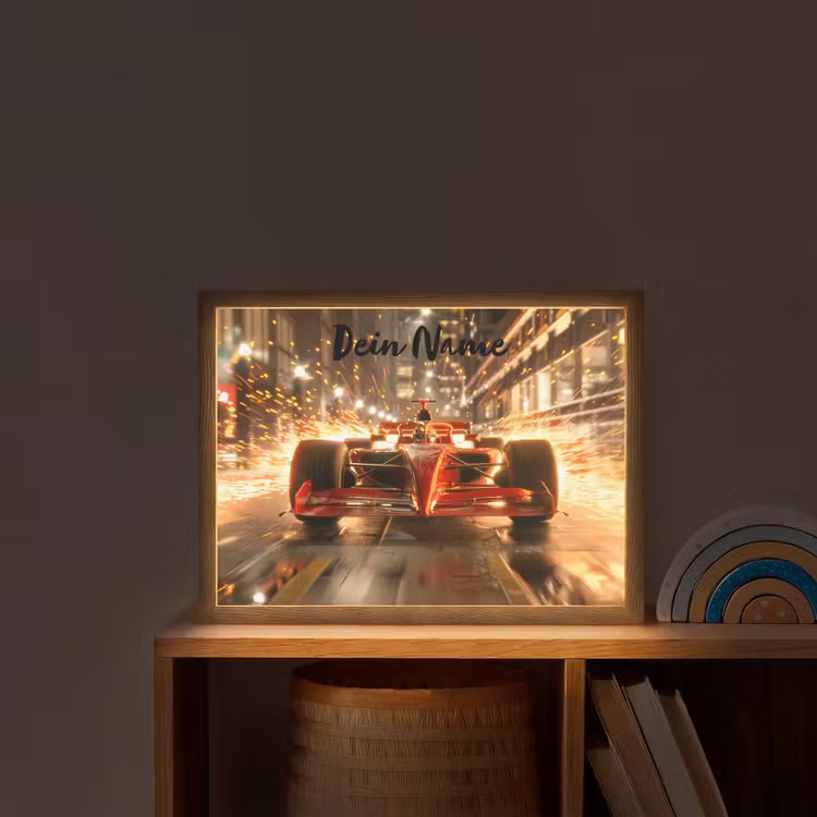 Formule 1 - Auto - Race - Goud - Jongens Light Box met batterij (Wandlamp kind) middel -sfeer1_kind