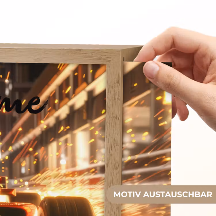 Formule 1 - Auto - Race - Goud - Jongens Light Box met batterij (Wandlamp kind) middel -USP_websiteprintDE