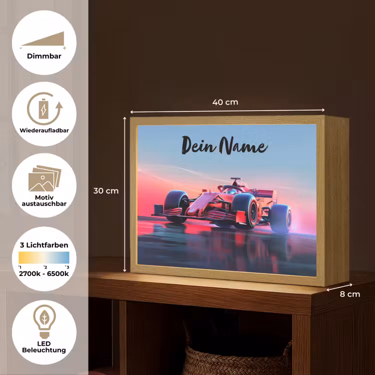 Formule 1 - Race - Auto - Jongens Light Box met batterij (Wandlamp kind) middel -USP_websiteoverzichtDE