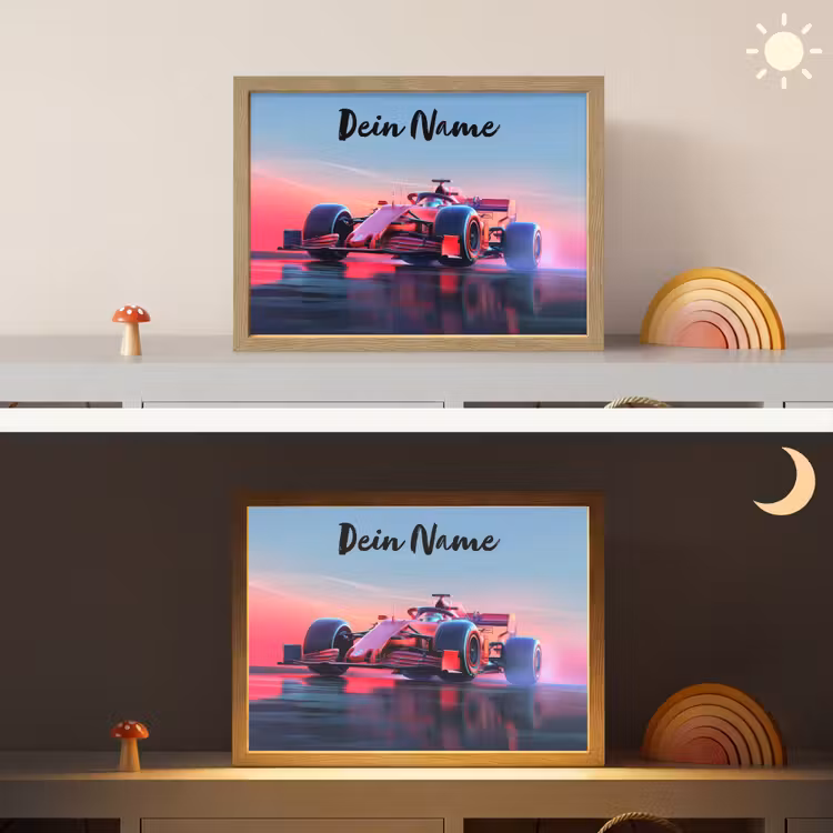 Formule 1 - Race - Auto - Jongens Light Box met batterij (Wandlamp kind) middel -sfeer3_kind