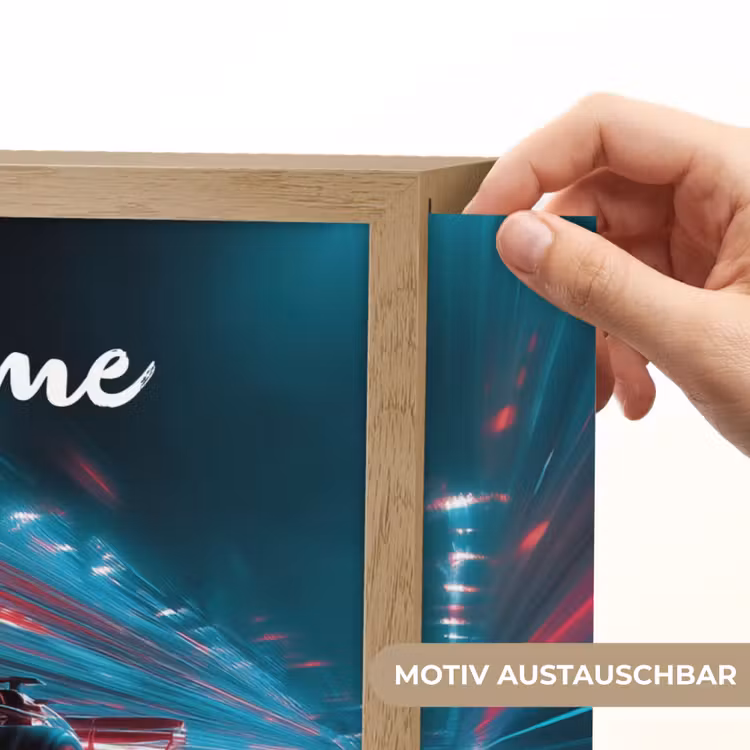 Formule 1 - Raceauto - Rood - Neonverlichting Light Box met batterij (Wandlamp kind) middel -USP_websiteprintDE