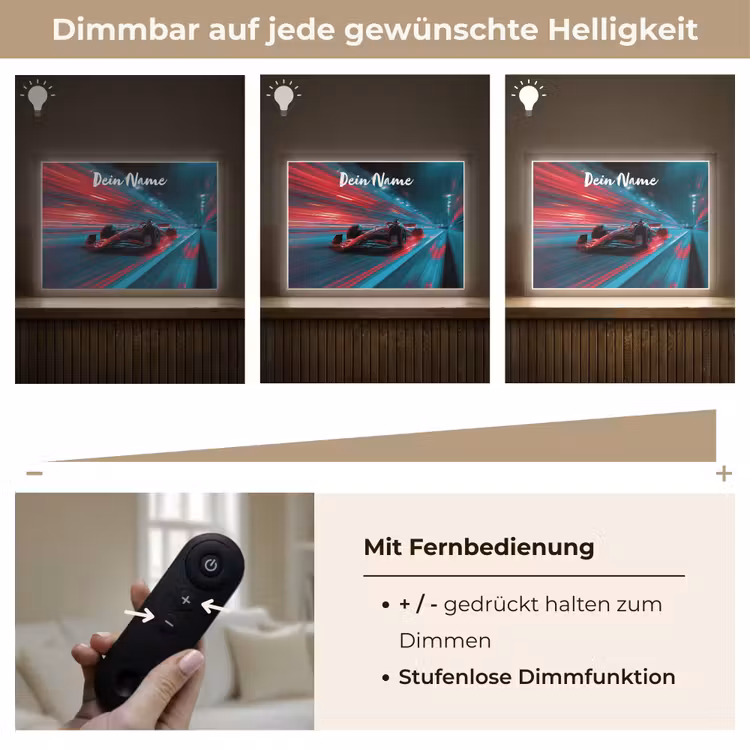 Formule 1 - Raceauto - Rood - Neonverlichting Light Box met batterij (Wandlamp kind) middel -USP_dimbaarDE