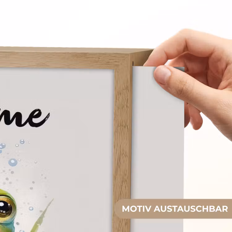 Kikker - Groen - Waterverf - Dieren - Jongen - Meisje Light Box met batterij (Wandlamp kind) middel -USP_websiteprintDE