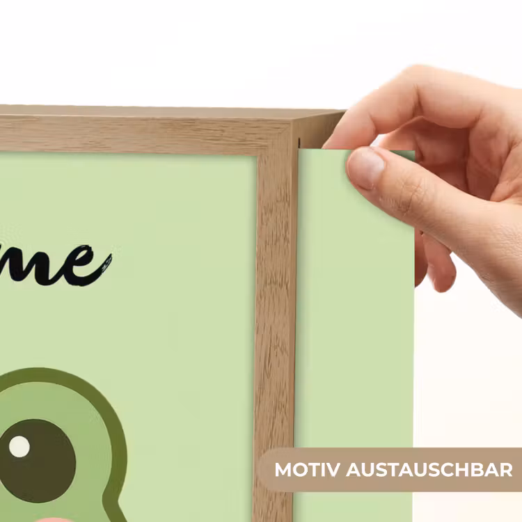 Kikker - Groen - Gezichtje Light Box met batterij (Wandlamp kind) middel -USP_websiteprintDE
