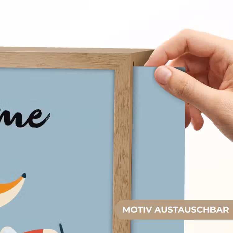 Vos - Vliegtuig - Blauw Light Box met batterij (Wandlamp kind) middel -USP_websiteprintDE