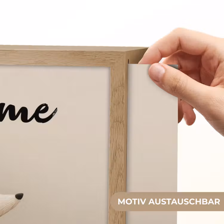 Vos - Gele bloemen - Minimalistisch Light Box met batterij (Wandlamp kind) middel -USP_websiteprintDE