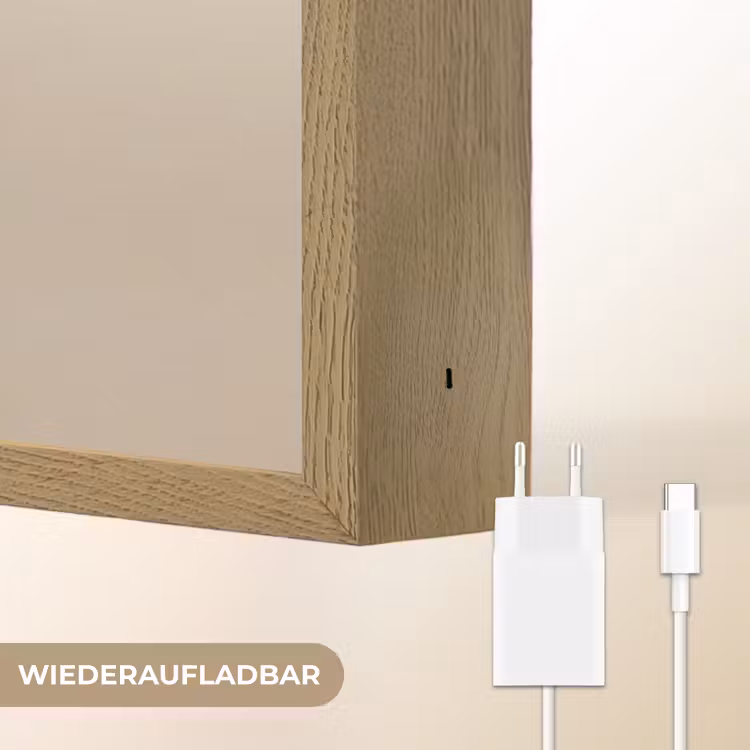 Vos - Gele bloemen - Minimalistisch Light Box met batterij (Wandlamp kind) middel -USP_websiteoplaadbaarDE