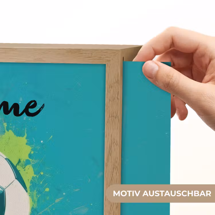 Voetbal - Abstract - Verfspatten - Groen Light Box met batterij (Wandlamp kind) middel -USP_websiteprintDE