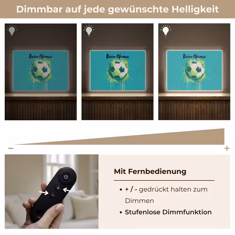 Voetbal - Abstract - Verfspatten - Groen Light Box met batterij (Wandlamp kind) middel -USP_dimbaarDE