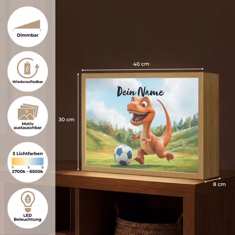 Voetbal - Dino - Sport Light Box met batterij (Wandlamp kind) middel -USP_websiteoverzichtDE