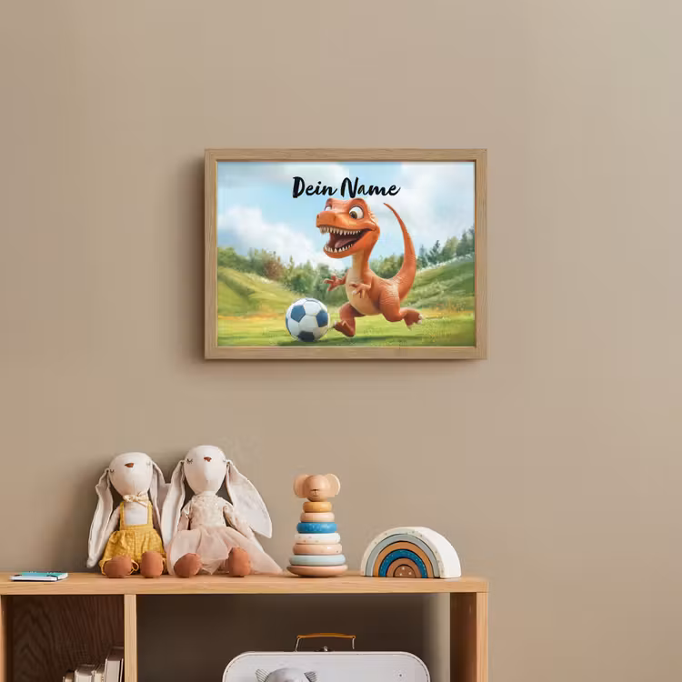 Voetbal - Dino - Sport Light Box met batterij (Wandlamp kind) middel -sfeer2_kind