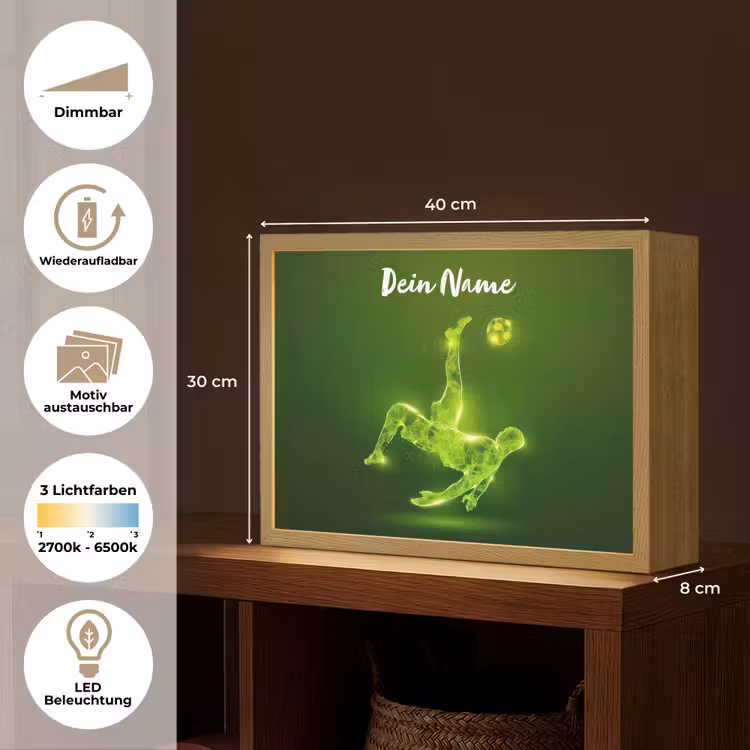 Voetbal - Groen - Omhaal Light Box met batterij (Wandlamp kind) middel -USP_websiteoverzichtDE
