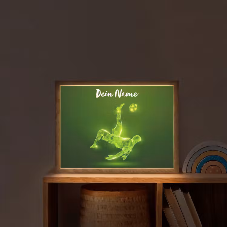 Voetbal - Groen - Omhaal Light Box met batterij (Wandlamp kind) middel -sfeer1_kind