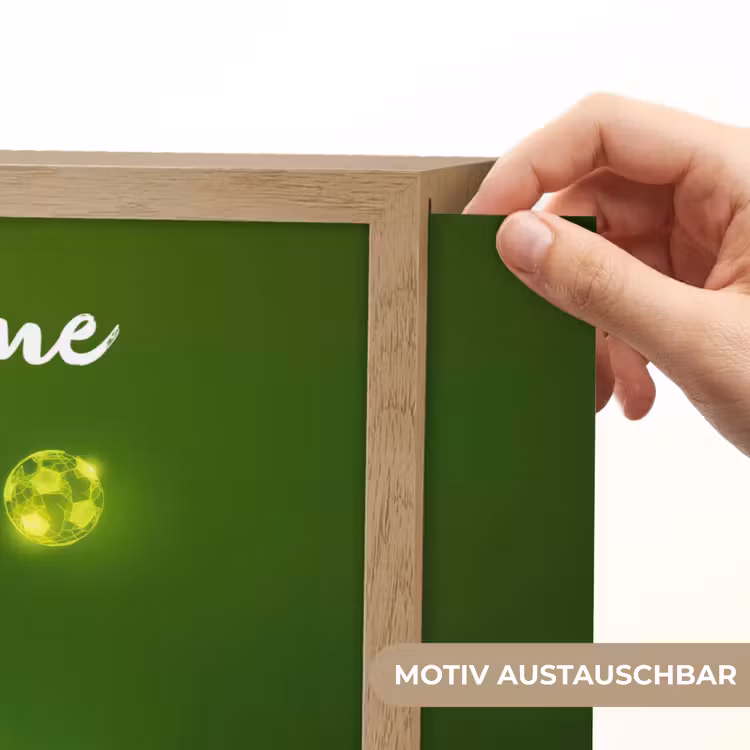 Voetbal - Groen - Omhaal Light Box met batterij (Wandlamp kind) middel -USP_websiteprintDE