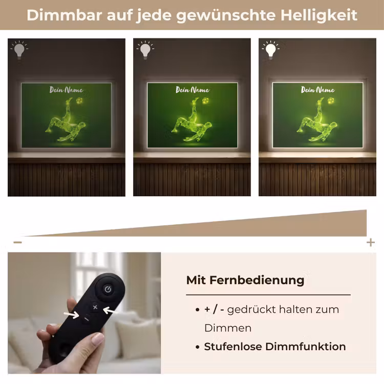 Voetbal - Groen - Omhaal Light Box met batterij (Wandlamp kind) middel -USP_dimbaarDE