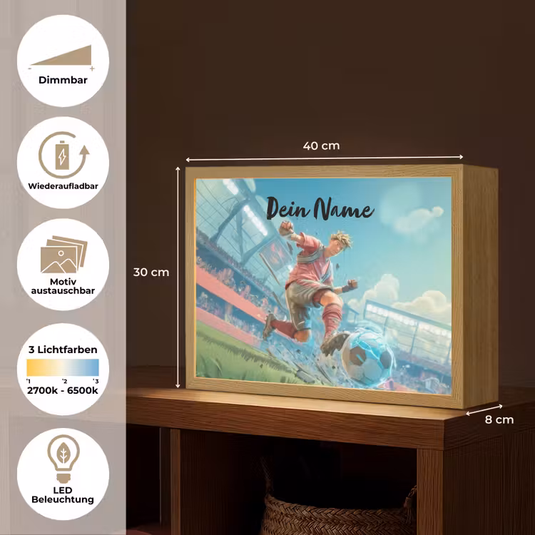 Voetbal - Jongen - Stadion - Elektrisch Light Box met batterij (Wandlamp kind) middel -USP_websiteoverzichtDE