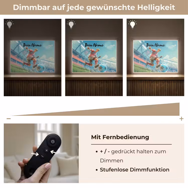Voetbal - Jongen - Stadion - Elektrisch Light Box met batterij (Wandlamp kind) middel -USP_dimbaarDE